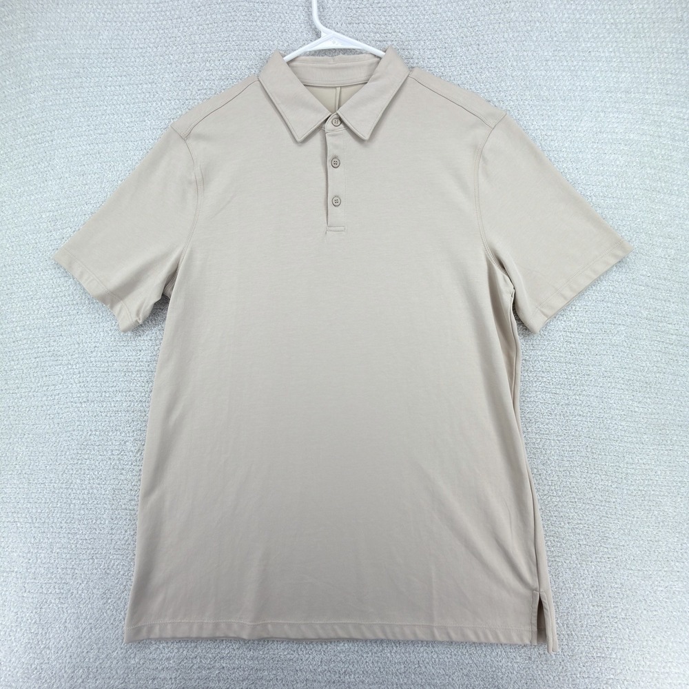 Jack Archer Polo Shirt Mens XL Beige Performance Stretch Cotton Nylon Golf